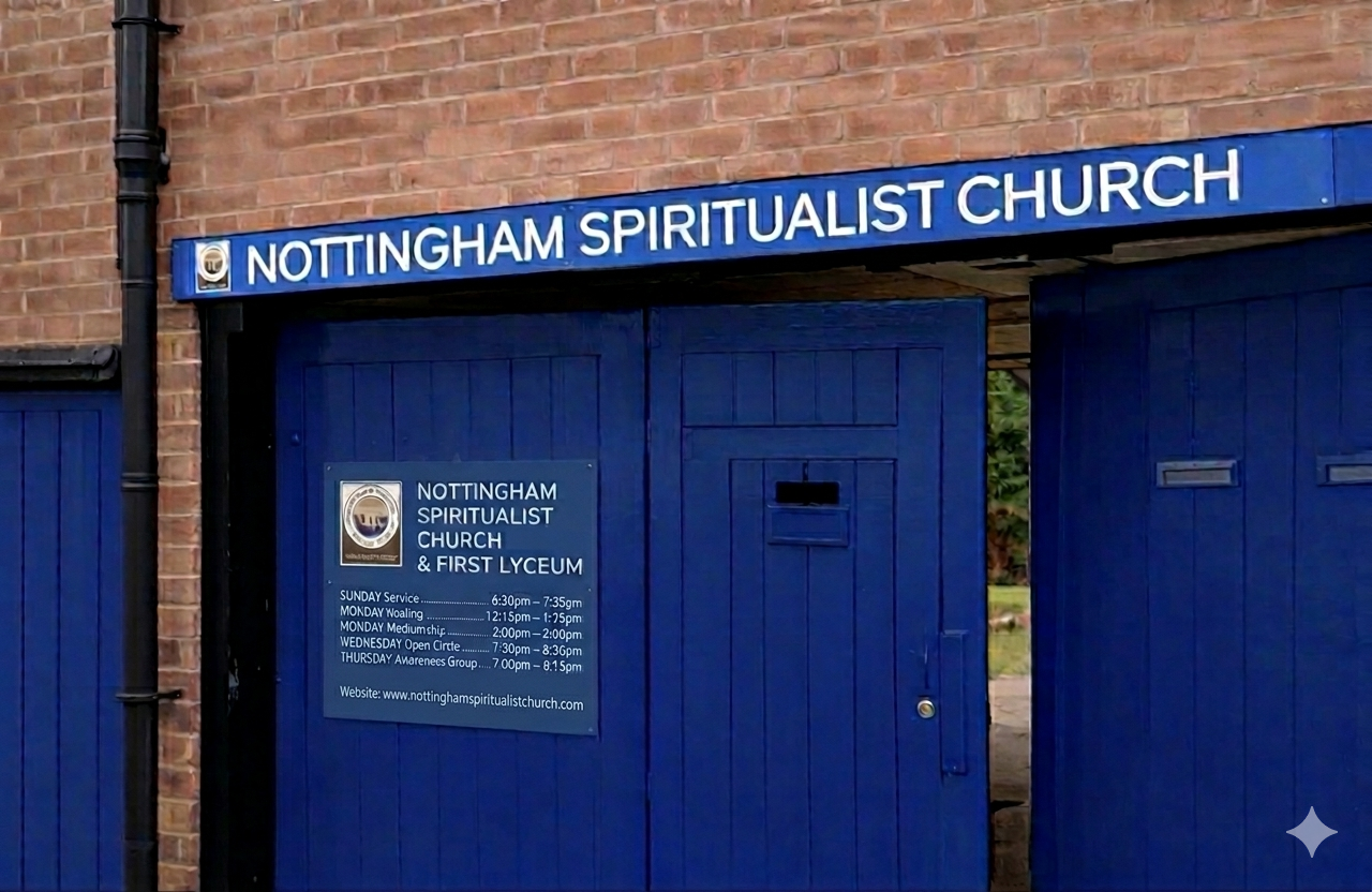 Entrance to Nottingham Spiritualist Church on Hall Street, Sherwood