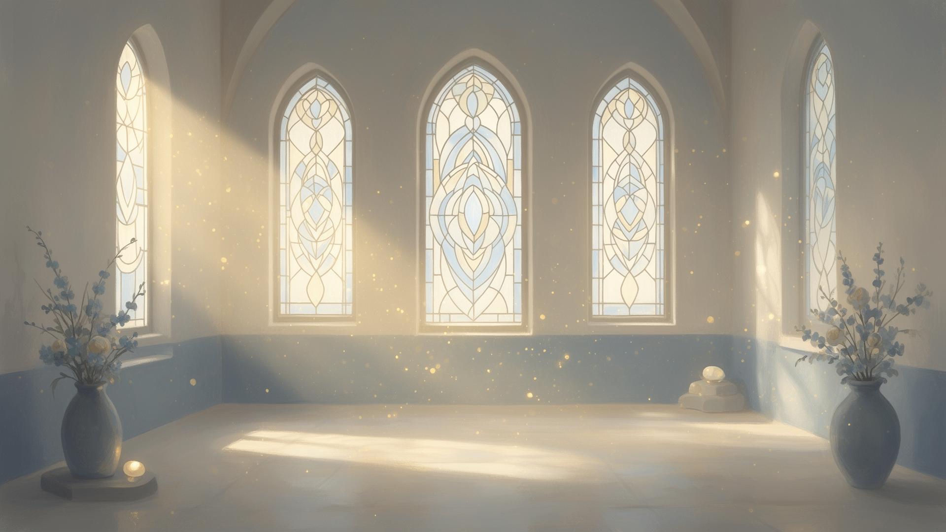 The sanctuary of Nottingham Spiritualist Church set for a divine service